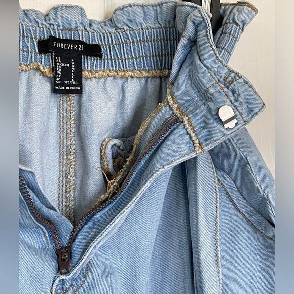 Forever 21 high waist paper bag shorts size L - Picture 4 of 5